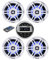PIMAR Kit stereo con casse bianche led 150 WATT + telecomando presa usb radio bluetooth accessori barca gommone nautica (KIT STEREO CON 4 CASSE)
