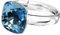 925 Sterling Silber 44 farben Ringe für Damen Verstellbarer mit Marken Kristalle, Glänzend Cubic Zirkonia Ring Fingerring Kommt in Schmuck Geschenk Box (Aquamarine)