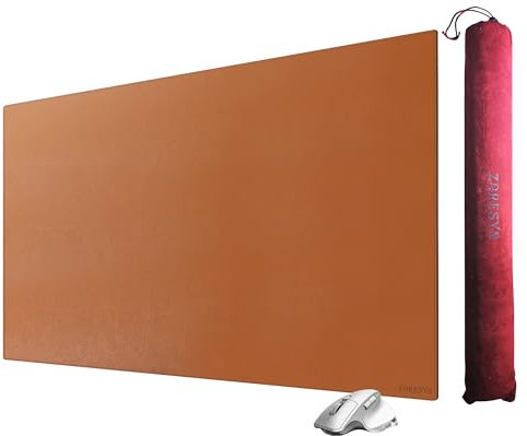 ZORESYN Schreibtischunterlage 100x60cm Braun – XXL PU-Leder Matte wasserdicht & rutschfest für Büro, Homeoffice, Gaming