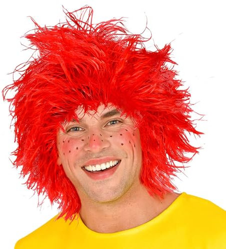 NET TOYS Rote Kobold Perücke im Strubbel-Look Angesagter Unisex-Kopfschmuck Faschingsperücke, one size, Kunsthaar
