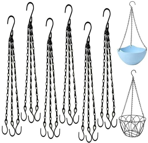 Portavasi da Appendere, 6 Pezzi Vasi da Appendere Esterno, 40 cm Porta Piante da Appendere, Con Gancio a S Porta Vasi da Appendere, Vasi da Appendere Adatto per Appendere Vari Accessori per la Casa