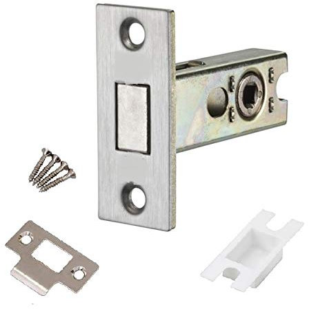 Golden Grace Nickel Plated Bolt Through Tubular Dead Bolt in Polished Chrome for Bathroom Lock 45mm from Edge of Door to Spindle Hole - 2.5 64mm