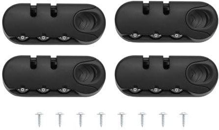 Be In Your Mind 4pcs Serrure de Mot de Passe pour Bagages Serrure de Sécurité à Code de Mot Passe à 3 Chiffres Cadenas à Vis Mot de Passe à Réglage Automatique Code de Bagage de Voyage Serrure Fixe