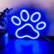 Neonschild Wanddekoration Hundepfoten Neonlichtschild batterie oder USB betrieben hölzerne Hundepfoten Form Anime Spiel Neonlichter für Schlafzimmer Männerhöhlen Geschenke(blaue Hundepfote)