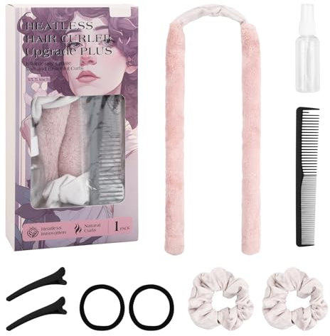 Azonelife Lockenwickler, Locken ohne Hitze, Neu Rutschfest, Große Locken mit Haarnadel DIY Heatless Curls Band Frisurenset Heatless Hair Curler Set Haarband Locken über Nacht für Mittleres Langes Haar