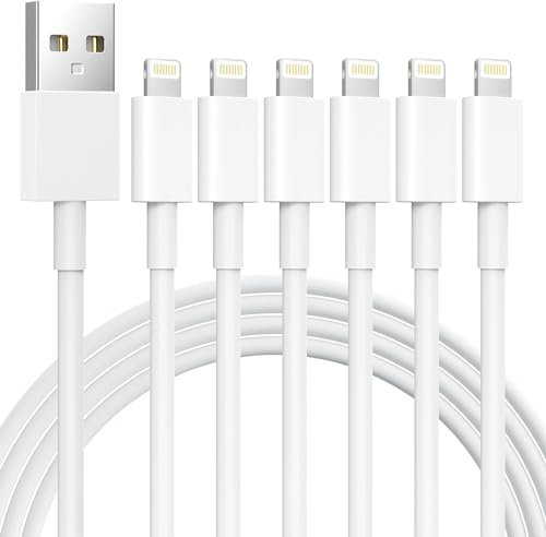 iPhone Ladekabel, Lightning Kabel, [Apple MFi Certified] 6er Pack 1/1/2/2/2/3M iPhone 14 Original Kabel für iPhone 13/12/11/11 Pro/XS Max/XR/X/8/7P/6s/6/5S/5/SE, iPad Air und Mehr