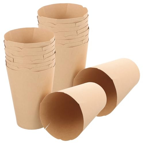 Beavorty 100 Pièces Pots à Glace En Papier De Glace à Emporter Contenants à Collation En Papier Kraft Conteneurs De Pop-corn Porte-frites Sortir Les Gobelets Bouffées