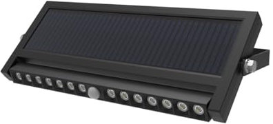 LUXULA schwenkbare LED-Lichtleiste Solar Außenleuchte Wandleuchte mit Bewegungssensor - 6500K Kaltweiß - IP54 Outdoor (10W / 1000lm)