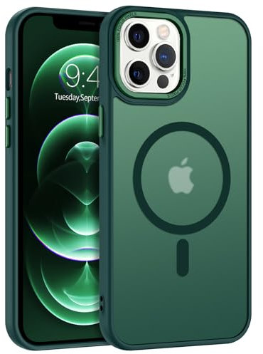 DUEDUE Coque pour iPhone 12 Pro Max, Compatible avec MagSafe Protection de iPhone 12 Pro Max Matte Fine Rigide Antichoc, Coque de Téléphone pour iPhone 12 Pro Max Aimant Magnétique, Vert