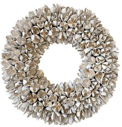 Kranz Dekokranz Türkranz Naturkranz Türschmuck Whitewash Bakuli 30 cm Weiss