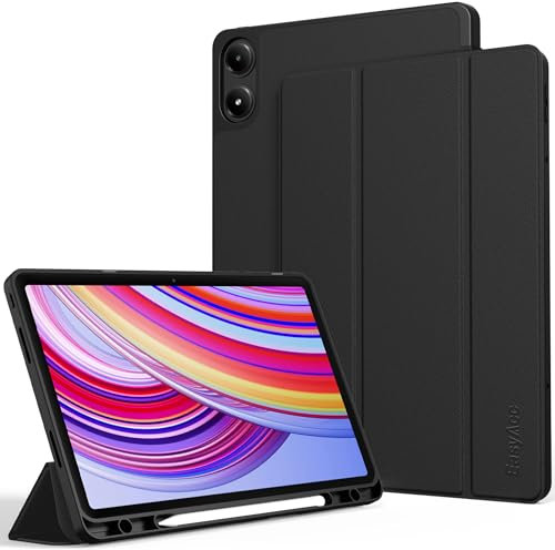 EasyAcc Coque Compatible avec Redmi Pad Pro 12,1 Pouces 2024 avec Porte-Stylo, Étui Housse Tablette pour Redmi Pad Pro - Noir