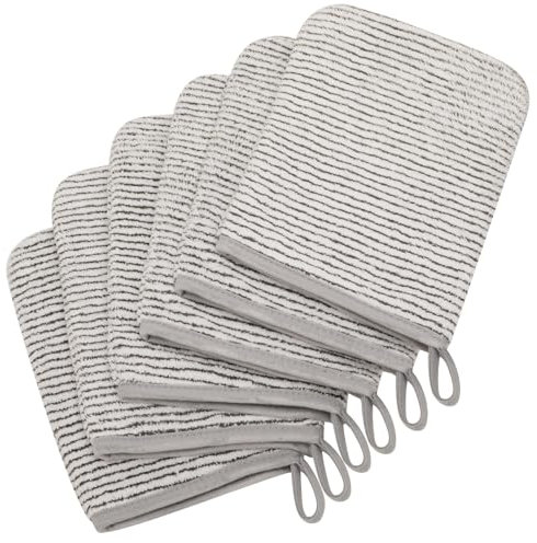 GRBAIN Gant de Toilette Microfibre Coton pour Bébé et Enfant - Serviette Visage - Gant Douche - 6 Pièces-F