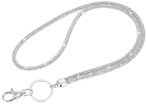 Glitzer Handykette Universal, Schlüsselanhänger Glitzer Kartenhalter Schlüsselband Ausweishülle mit Band Glitzer Strass Lanyard Schlüsselband Schlüsselbänder zum Umhängen ID-Kartenhalter Lanyard