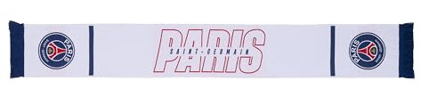 PSG Schal, offizielle Kollektion von Paris Saint-Germain, Größe 140 cm, weiß, 140
