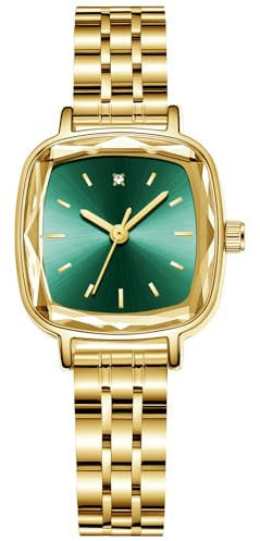 CIVO Gold Damenuhr Kleine Rechteckig: Analog Klassisches Armbanduhr Damen - Edelstahl Band Luxus Mode Uhren für Frauen