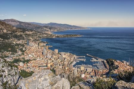 adrium Poster-Bild 140 x 90 cm: Fürstentum Monaco tagsüber an der französischen Riviera (122842681)