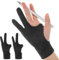2 Pcs Artist Gloves Anti-fouling High-Elastic Two Finger Design, Drawing Glove Right Hand and Left Hand for Graphics Tablets, Pads and Art Creation (S, 20.5cm)