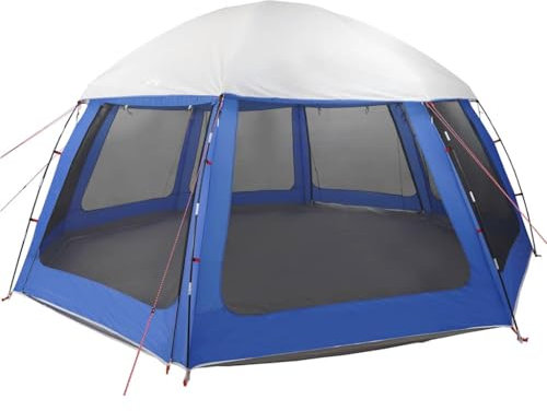 vidaXL Poolzelt mit abnehmbarem Überzelt Netzwänden Azurblau 510x510cm, Pooldach, Pool-Pavillon, wasserdichtes Zelt, Poolpartyzelt, Poolüberdachung