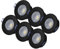 ELG Leuchten 6 x LED Einbaustrahler Dimmbar 240V,Schwarz,Einbauleuchten,Deckenspots,Downlight,7,5W,600-650LM,2800-4000K,IP54,68mm, Triac dimmbar