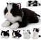 MorisMos 5 stücke Schwarz Katze Kuscheltier XXL Set, 50cm lang riesen Katze Kuscheltier mit Babys im Bauch, catteddy Plüschtier Stofftier Geburtstag Geschenk für Kinder Baby