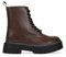 BOSANOVA Botas militares estilo punk confeccionadas en piel vegana con plataforma dentada y cordones hasta la parte superior. Cierre con cremallera. Calzado para mujer MARRON 38