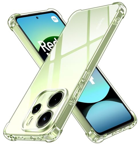 ivoler Klar Silikon Hülle für Xiaomi Redmi Note 14 4G (Nicht für Xiaomi Redmi Note 14 5G) mit Stoßfest Schutzecken, Dünne Weiche TPU Transparent Schutzhülle Durchsichtige Handyhülle Kratzfest Case