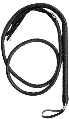 Cravache d'équitation pour costume - 185 cm - Noire - Style cowboy occidental - Accessoire d'Halloween (1)