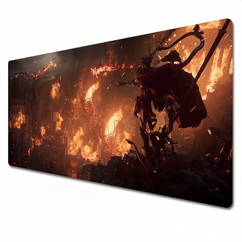 Elden Ring shadow of the erdtree mouse pad,XL red large size gaming mouse pad 800x300 stitched edge and desk pad for home office.Messmer (XL)