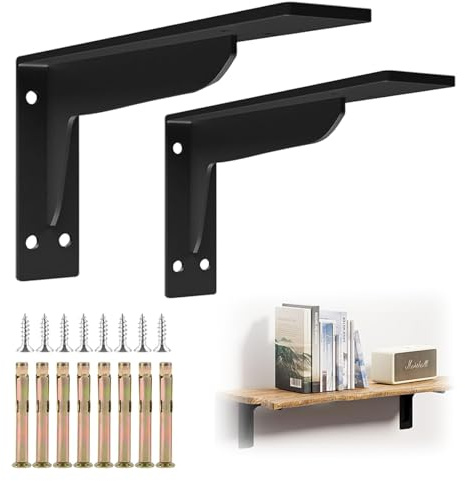 ePicsoa 2 Stück Regalhalterung Regalträger, 288mm Regalwinkel Schwerlast | 90 Grad Recht Winklige Halterung, Schwerlastwinkel Wandhalterung Winkel Regal für Zuhause, Küche, Werkstatt, Gärten