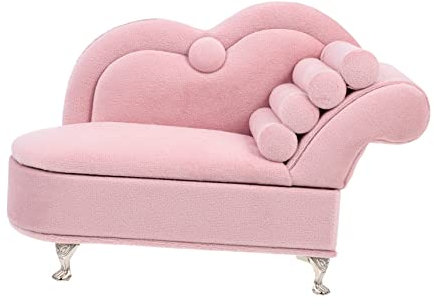 Supvox Mini-Sofa Miniatur-Couch Puppenstubenmöbel Miniaturen Puppencouch Puppenhaus Dekoration Miniatur-Sofa-dekore Mini-hausbedarf Miniatur-Sofa-Modell Mini-basteldekore Flanell Rosa