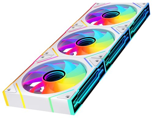 Jungle Leopard Prism4EX RGB PC Ventilateur 120MM 3er Pack [Infinity Mirror][HDB]58.36CFM/1850RPM/2.07 MMH2O 5V3PIN ARGB et 12V4PIN PWM Ventilateur (Noir)
