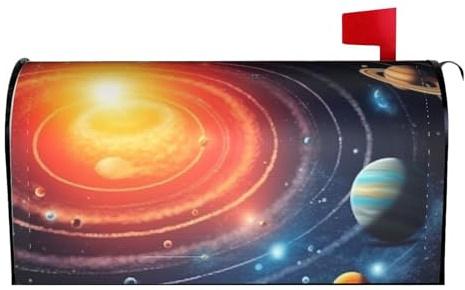 RTSTNMBD Magnetic Mailbox Cover Decorative Spring Summer Holiday Mailbox Wraps Post Outer Space Galaxy Solar System Letter Box Cover for Home Outside Welcome Garden Decor Mail Box Post Cover 21x18 in