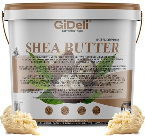 GiDeli Sheabutter Unraffiniert 20 kg im Eimer - Großgebinde Rohware | Vorrat für Dauerabnehmer, eine Charge für viele Ansätze, naturbelassen ohne Zusätze, verschlossen lagerfähig