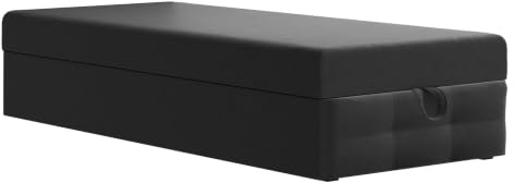 Godre Mira Mini Boxspringbett 100x180 cm, Einzelbett ohne Kopfteil mit Bettkasten, Federkern wählbar (Bonell, Taschenfederkern, Multipocket), Liegehöhe 44 cm, ohne Aufbau, Samt in 11 Farben