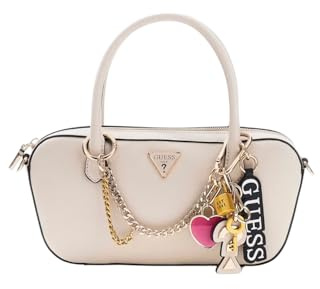 GUESS Handtasche Umhängetasche Davina Satchel Light Taupe beige