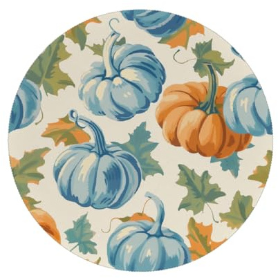 Mexpekil Runde Tischsets aus Ahornkürbissen, hitzebeständig, wasserdicht, für Küche, Esszimmer, Herbstmotiv