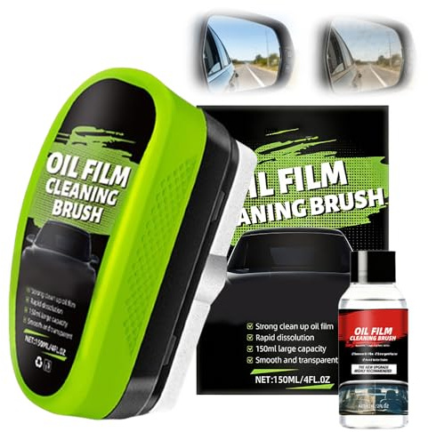 Leistungsstarkes Ölfilm-Brush, 2026 Neu Scheibenreiniger Auto 150ml, Ölabweisende Folie Fensterputzer, Anti Beschlag Reinigerfür Autoscheiben Windschutzscheiben Und Spiegel (1, 150ml)