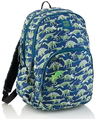 Miquelrius Dreifach-Schulrucksack, 27 l, Fossil | Recyceltes Material, Seitentaschen, verstärkter Boden, anpassbar an den Wagen, leuchtet im Dunkeln, zurück in die Cole