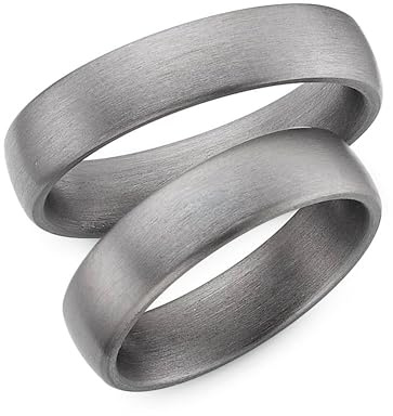 123traumringe Eheringe Set Tantal I Trauringe Paarpreis zeitlos & gravierbar I Hochzeitsringe für Sie & Ihn mit Etui I Partnerringe 5mm 1,9mm I Ringgröße 50-72 I P41