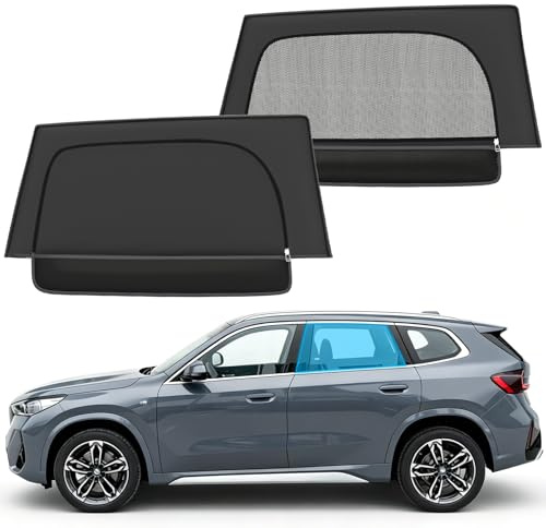 2 Pezzi Tendine Parasole Auto per BMW X1 U11 2022-oggi, Zanzariera Auto Parasole per Finestrini Laterali Posteriori, Block Raggi UV Anti-Zanzara