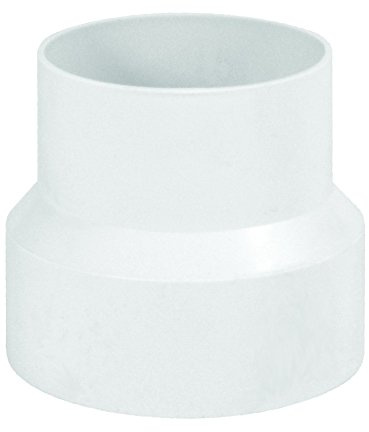 Deflecto Duct Increaser and Reducer, Plastic Inline Adapter, White, 4” to 3” (IRB43)