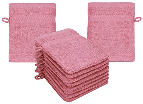Betz Premium Lot de 10 Gants de Toilette en éponge lavettes pour Le Visage en 100% Coton Gant de Toilette pour bébé Couleur Vieux Rose