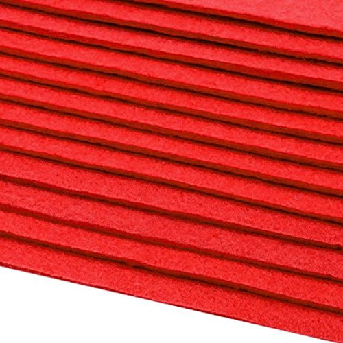 Schnoschi 12 Filzplatten Bastelfilz Filz rot 2-3 mm dick DIN A4 20x30 cm