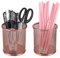 PAG Set von 2 Office Supplies Schreibtisch Organizer Metall Bleistift Inhaber rose gold