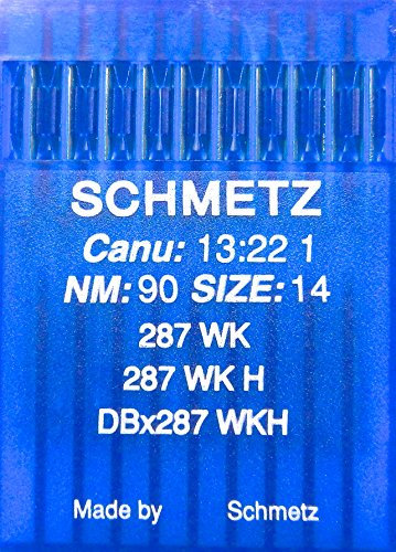 SCHMETZ 10 Rundkolben Industrie Nähmaschinennadeln System 287 / WK H Stärke 90
