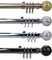 umlout New Mosaic 120-210cms, Nickel Brush, Extendible Metal Curtain Pole, Available In 2 Sizes