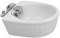 Small Animals Bowl, Detachable Cage Feeder Pet Ceramic Water & Food Feeder, Small Animal Supplies for Rabbit Parrot Squirrels Chinchilla Hamster Ferret (White, M)