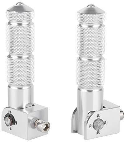 Repose-pieds 2 pièces pédales en aluminium repose-pieds de moto universel voiture électrique 8 MM 90 degrés tige de support pliante accessoires de repose-pieds de moto(argent)