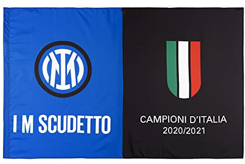 Inter Bandiera I M Scudetto 20-21, Campioni d'Italia, 140x220cm, Unisex Adulto, Nero/Blu, 140x220