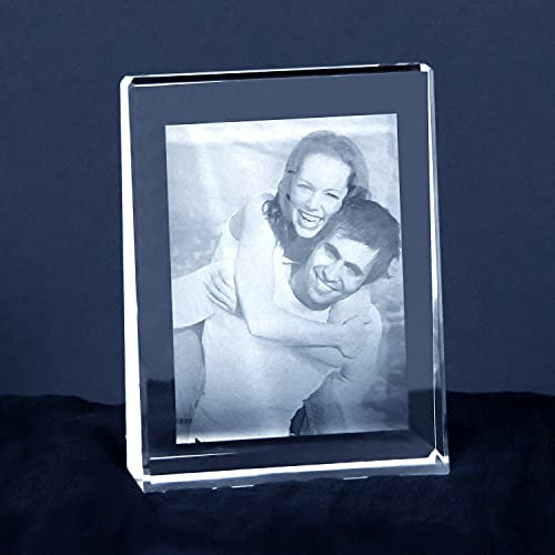 MyPrezzie 2D Glasfoto - Ihr Foto im Glas gelasert - Fotogeschenk aus Glas (transparent) mit Dein Foto (140 x 105 mm (Quer))